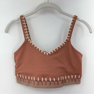 XXIV S Weave Crochet Sports Bra in Desert Rose 0034 beige nude pink small